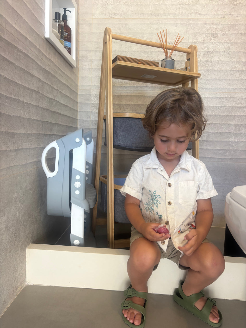 Escalera con asiento