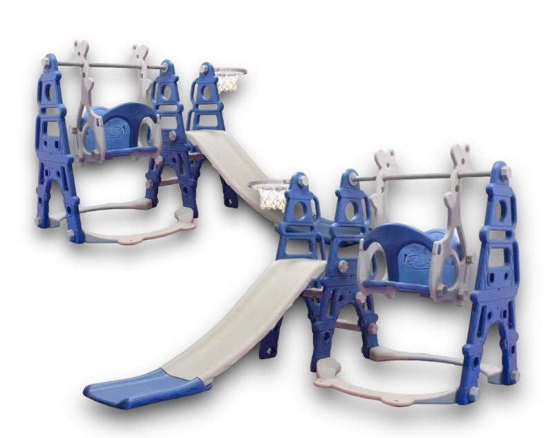 Tobogan Con Hamaca y Aro De Basket Azul