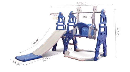 Tobogan Con Hamaca y Aro De Basket Azul